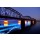 Hady Khandani, ILLUMINATED SINO-KOREAN FRIENDSHIP BRIDGE OVER YALU RIVER BETWEEN CHINA AND NORTH KOREA - DANDONG - BLUE
