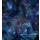 Nikki Zalewski, I AM Meditation Word Cloud  - Night sky deep space background dark banner with  male lotus position glowing silhouette on right side and a transparent word cloud surrounding I AM in white