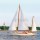 Aleksey Stemmer, white sail yacht sailing. Riga, Latvia