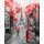 lisima, Oil Painting, Paris. european city landscape. France, Wallpaper, eiffel tower. Black, white and red, Modern art. Couple under an umbrella on street