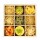 Africa Studio, Nine types of pasta in wooden box sections close-up isolated