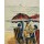 Max Beckmann, Strandszene mit Sonnenschirmen
