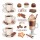 Aleksandra Smirnova, Watercolor illustrations of coffee cup and chocolate sweets