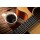 amenic181, coffee cup and guitar on wooden table