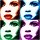 bluedarkat, Viso Donna Pop Art-4 Colori-Stylized Woman Girl's Face -Vector