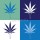 i3alda, four cannabis leaf illustration