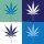 i3alda, four cannabis leaf illustration